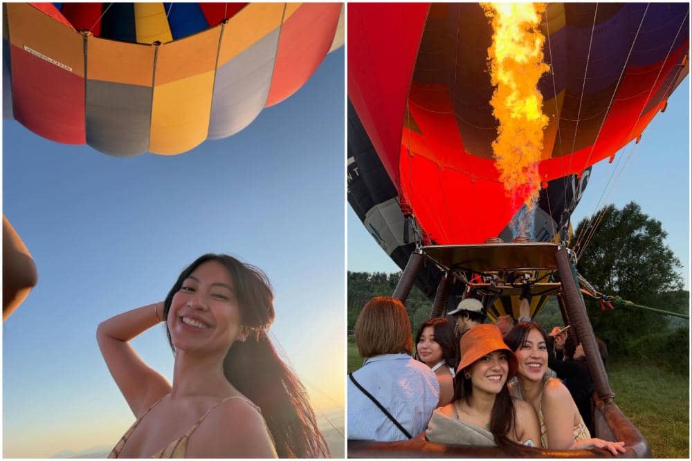 10 Potret Tyna Dwi Jayanti Naik Balon Udara di Kota Marseille, Prancis
