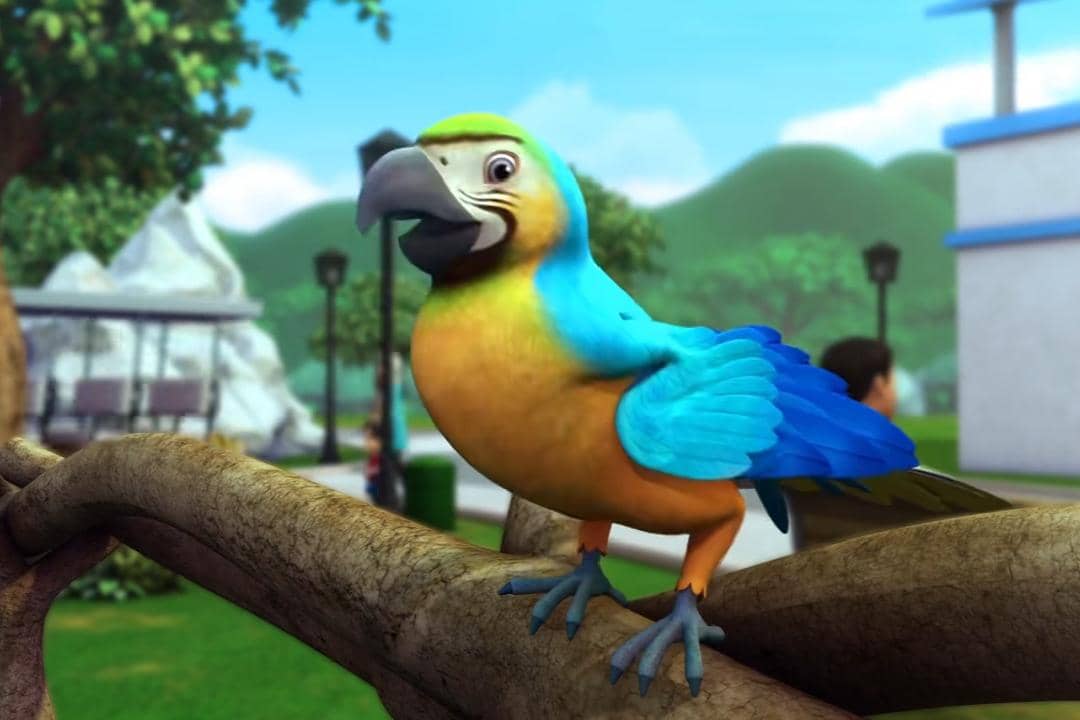 potret burung kakaktua di kebun binatang yang dikunjungi murid Tadika Mesra