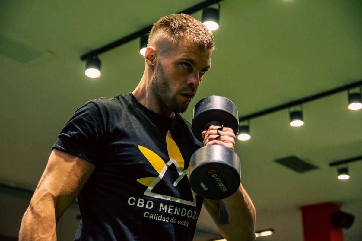ilustrasi latihan beban di gym