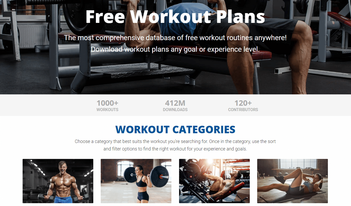 tampilan website Muscle & Strength