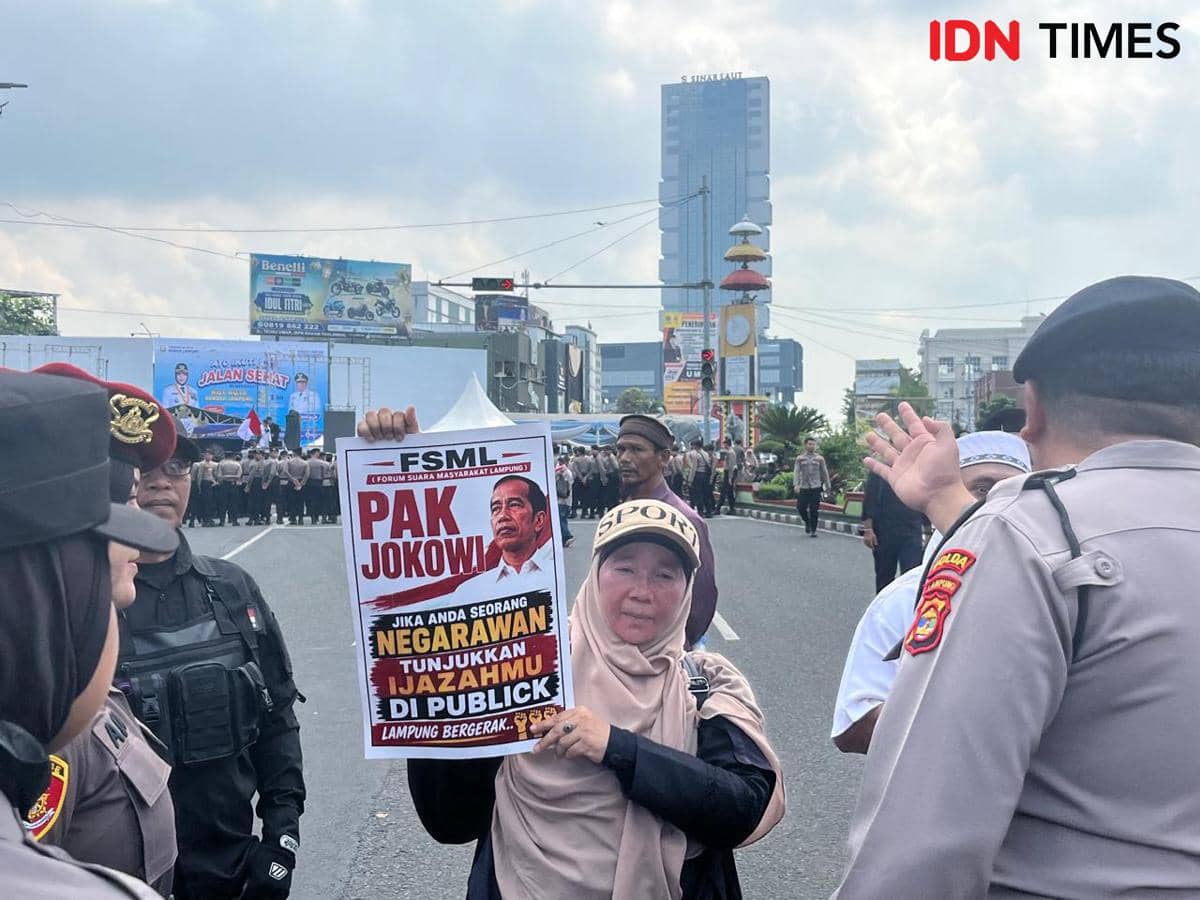 Tolak Jokowi di Lampung, Massa FSML Tuntut Isu HAM hingga Ijazah