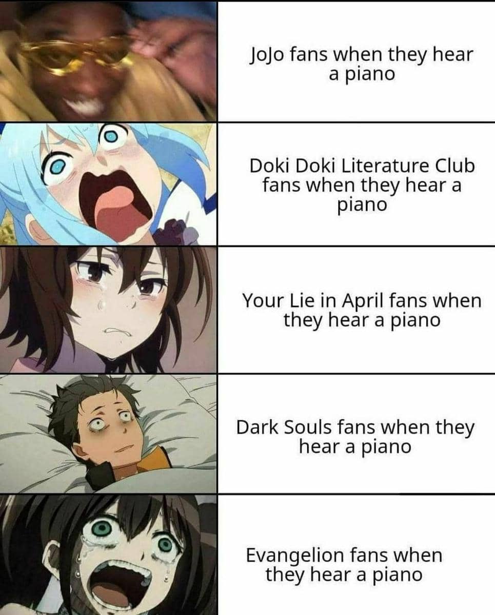 meme anime tentang piano