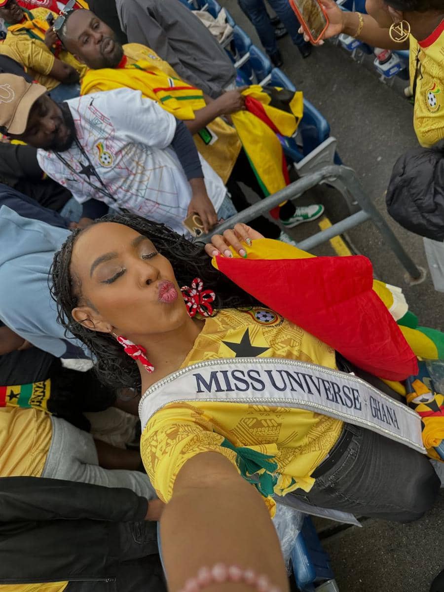 Potret Miss Universe Ghana 2025 Nonton Langsung Piala Dunia