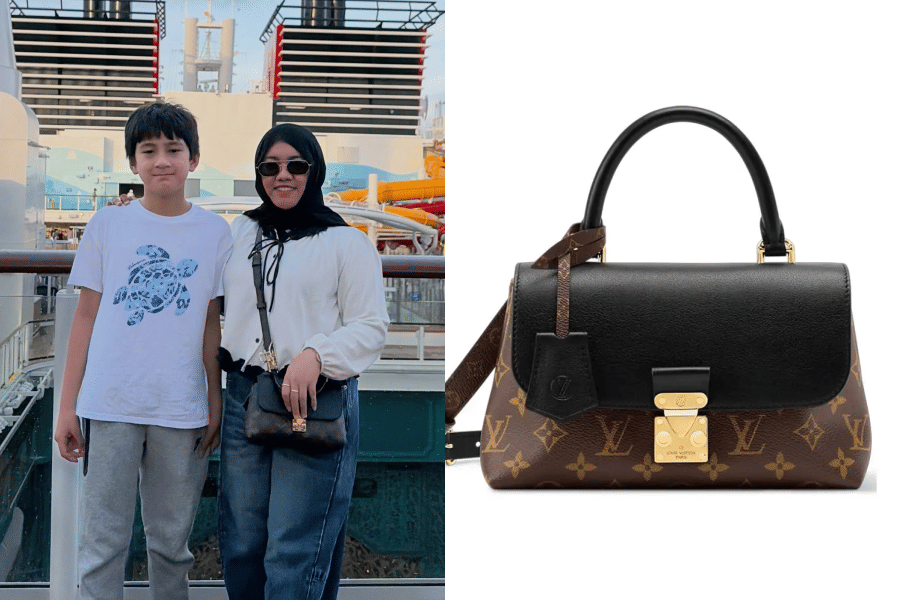 Detail Tas Louis Vuitton Mbak Lala Pengasuh Rafathar saat Naik Cruise