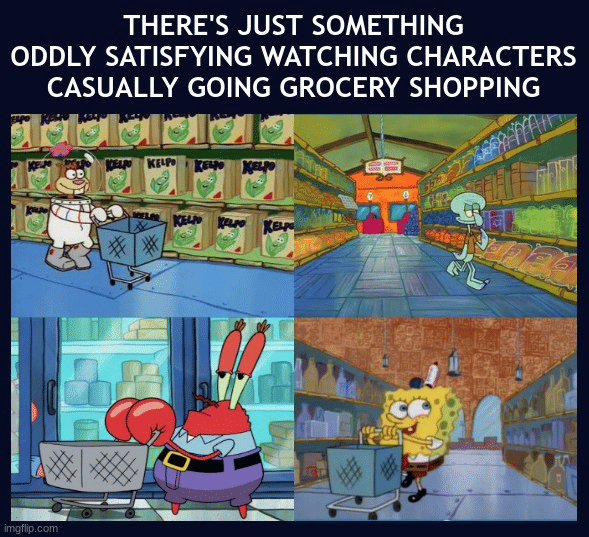 meme SpongeBob tentang belanja