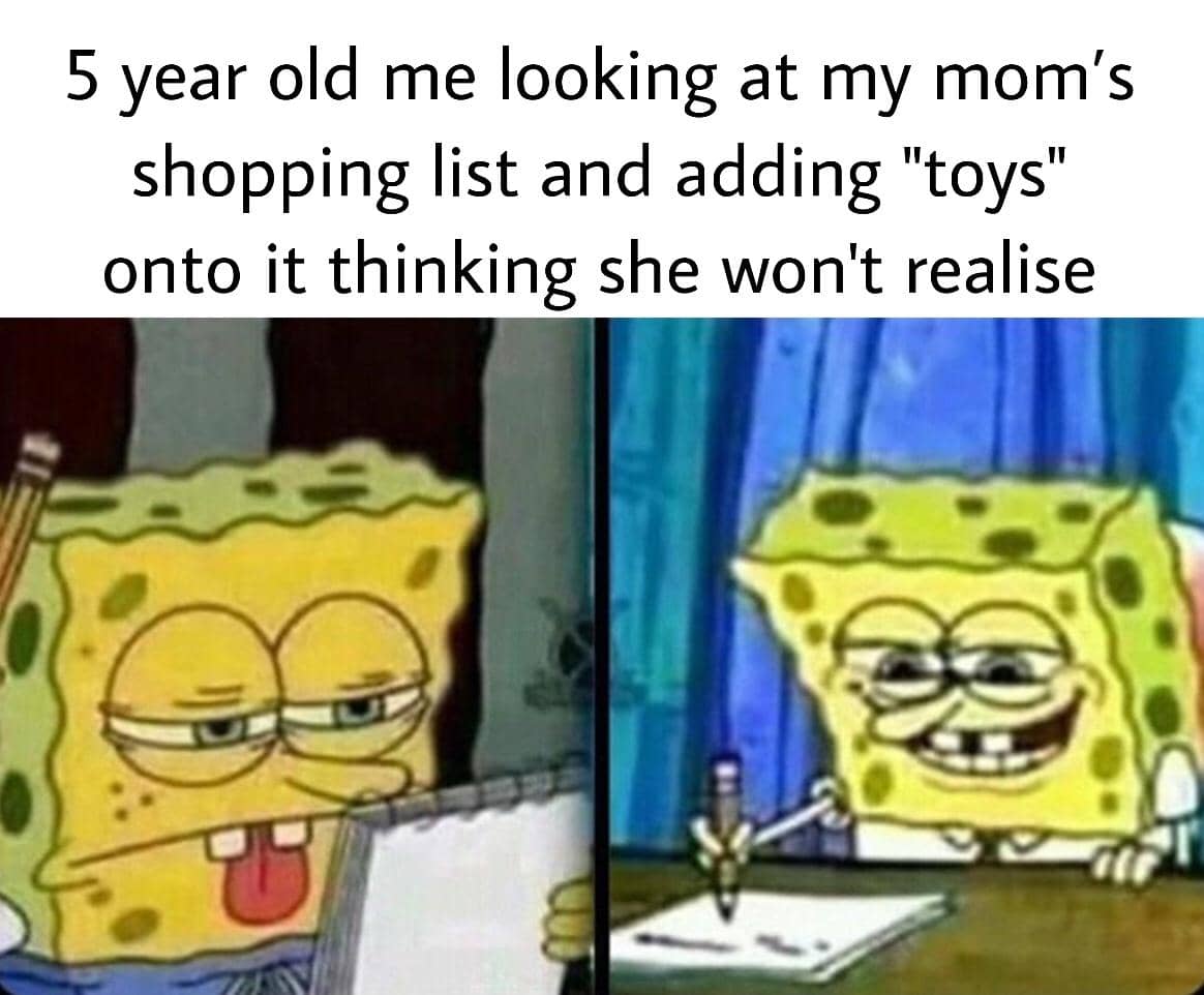 meme SpongeBob tentang belanja