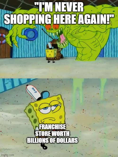 meme SpongeBob tentang belanja