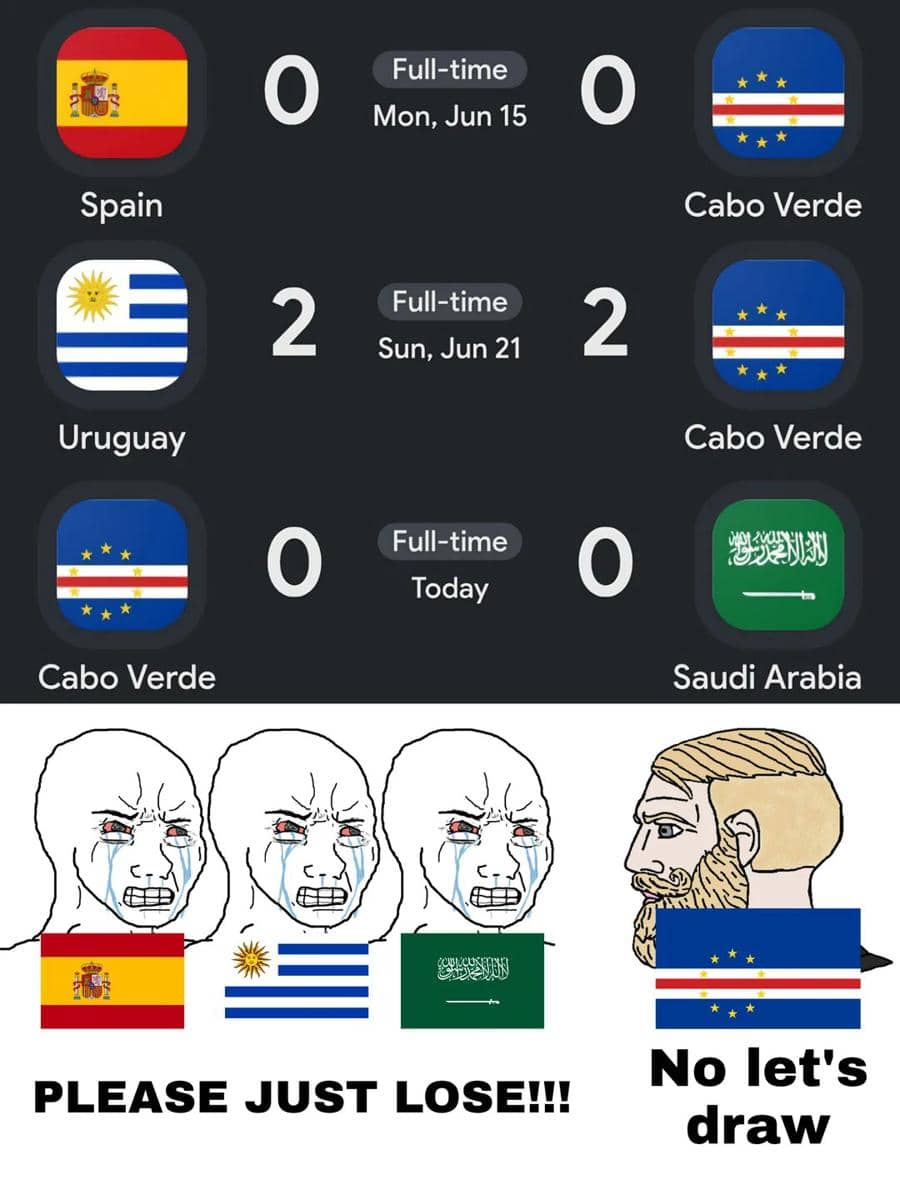 meme Cape Verde lolos 32 besar Piala Dunia 2026 (x.com/trollfootball)