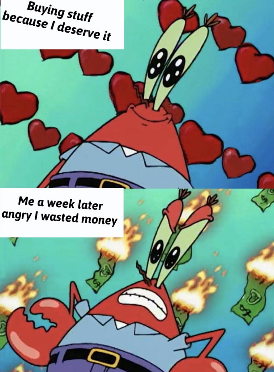 meme SpongeBob tentang belanja