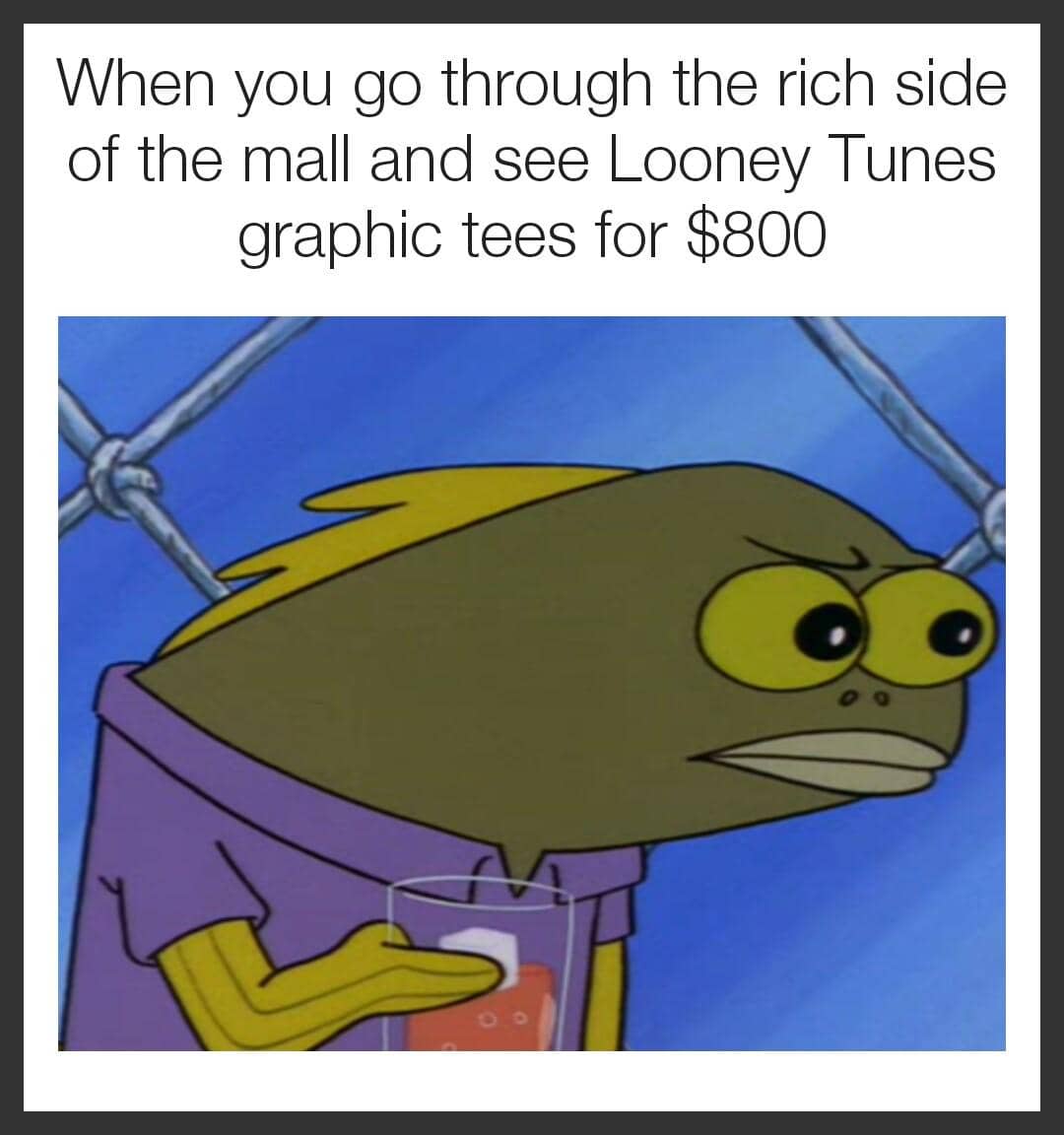 meme SpongeBob tentang belanja