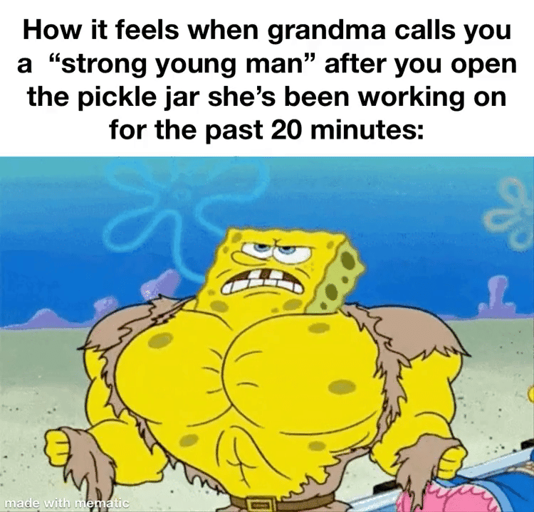 meme SpongeBob tentang kakek nenek