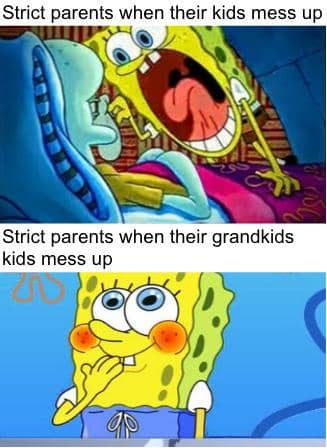 meme SpongeBob tentang kakek nenek