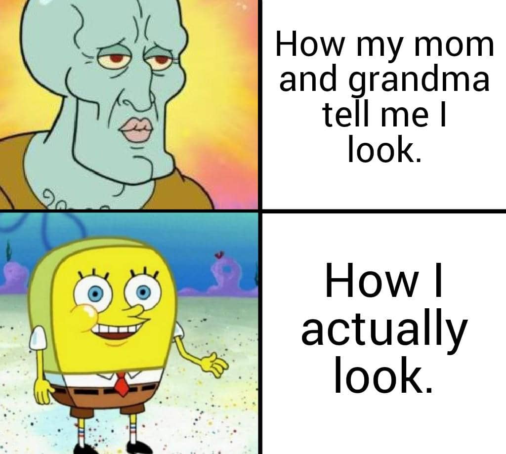 meme SpongeBob tentang kakek nenek