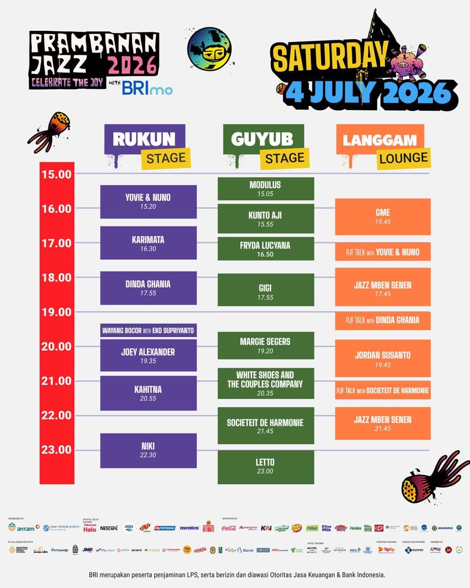 Rundown hari kedua Prambanan Jazz 2026 (instagram.com/prambananjazz)