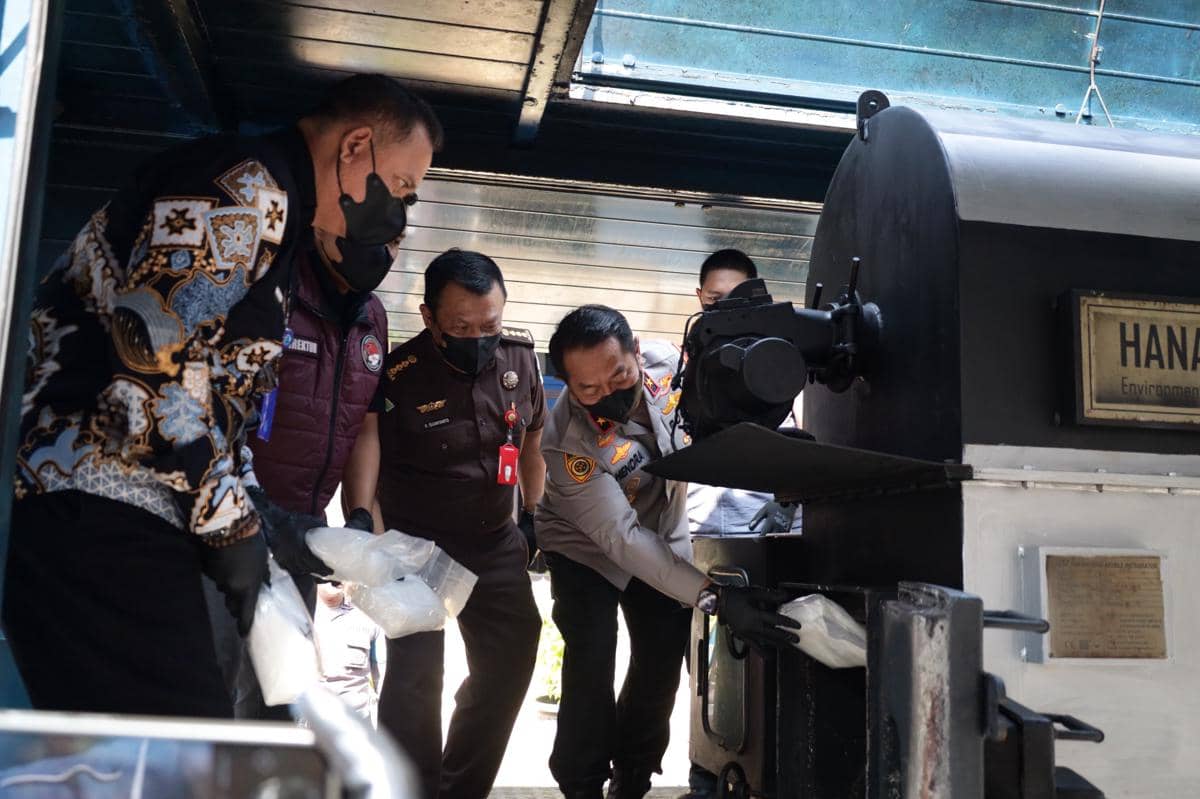 Direktorat Reserse Narkoba Polda Banten memusnahkan barang bukti narkotika hasil pengungkapan kasus Januari hingga Juni 2026.(Dok. Polda Banten).