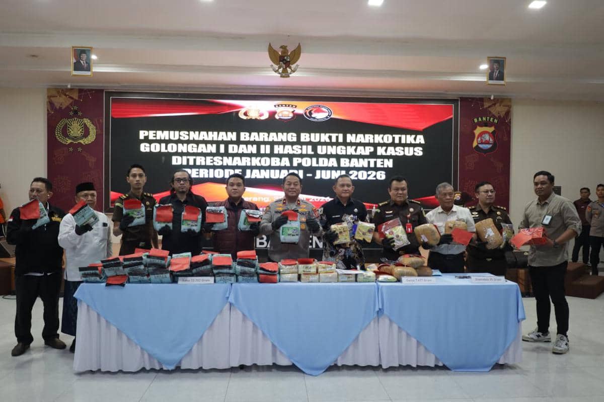 Polda Banten Musnahkan Sabu 73,2 Kg, Ekspedisi jadi Jalur Narkoba