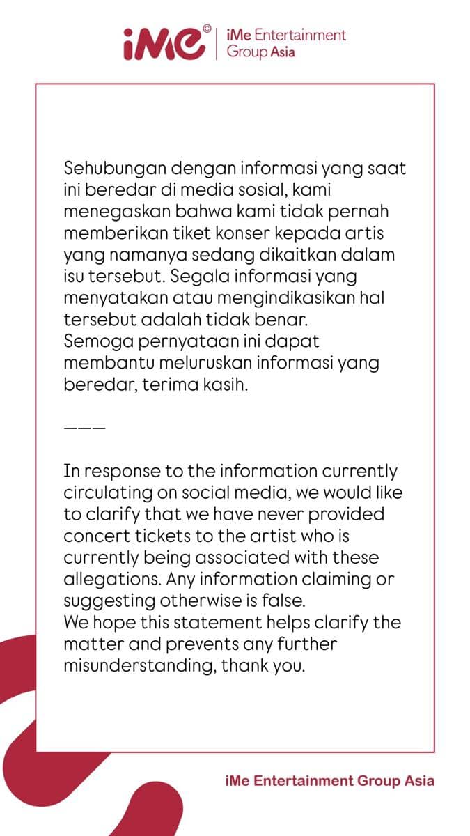 pernyataan resmi iMe Indonesia 