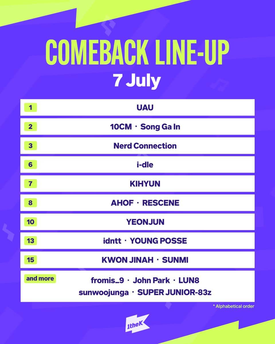 jadwal debut dan comeback idol KPop pada Juli 2026
