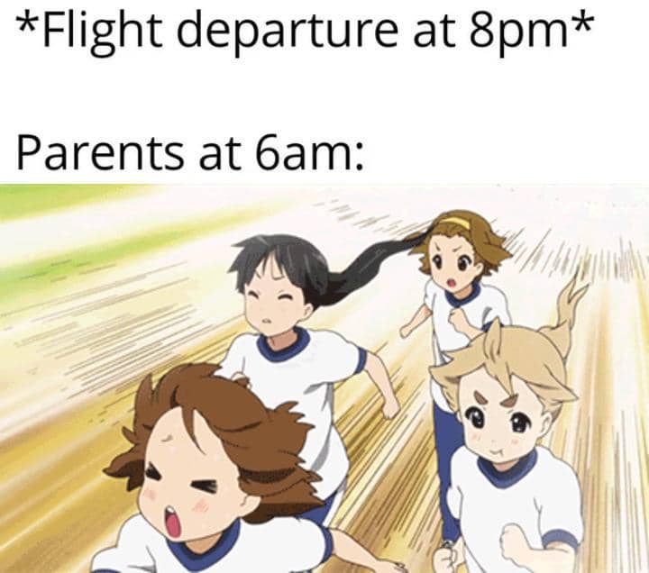 meme anime tentang naik pesawat