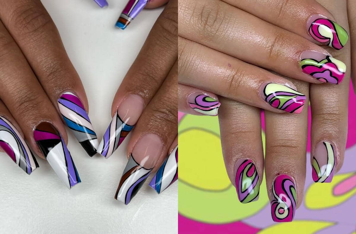 10 Inspirasi Nail Art Bergaya Pucci Nail, High Fashion!