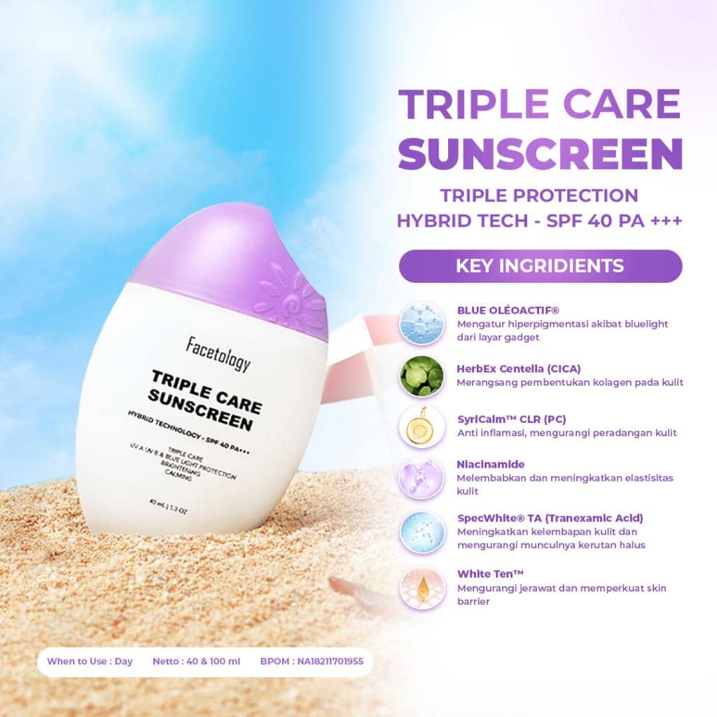 Facetology Triple Care Sunscreen SPF 40 PA++++