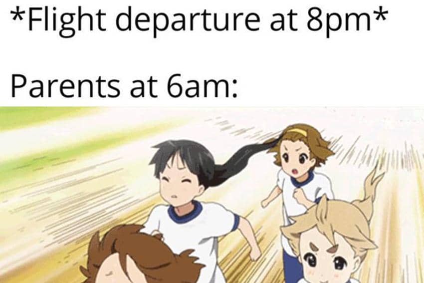 8 Meme Anime tentang Naik Pesawat, Malas Banget kalau Delay!