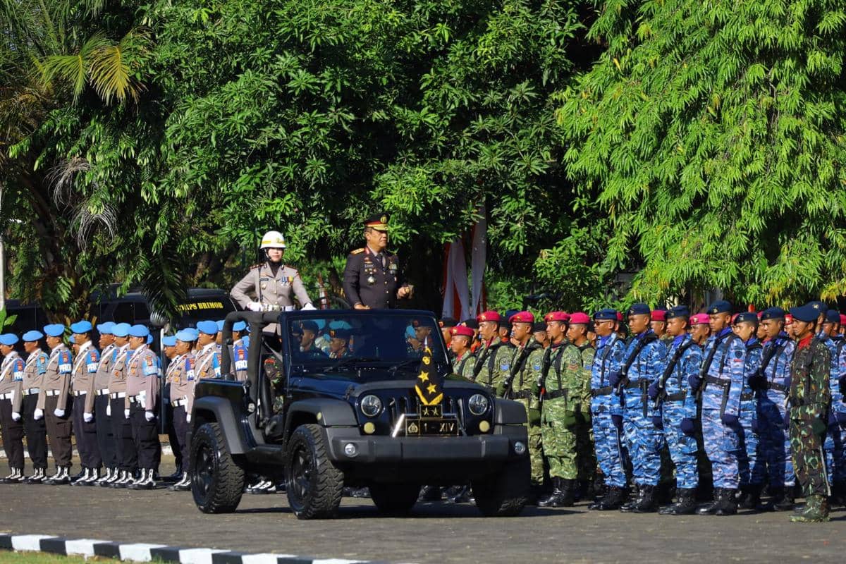 Upacara peringatan Hari Ulang Tahun (HUT) ke-80 Bhayangkara di Polda Sulawesi Selatan, Rabu (1/7/2026). (Dok. Humas Polda Sulsel)