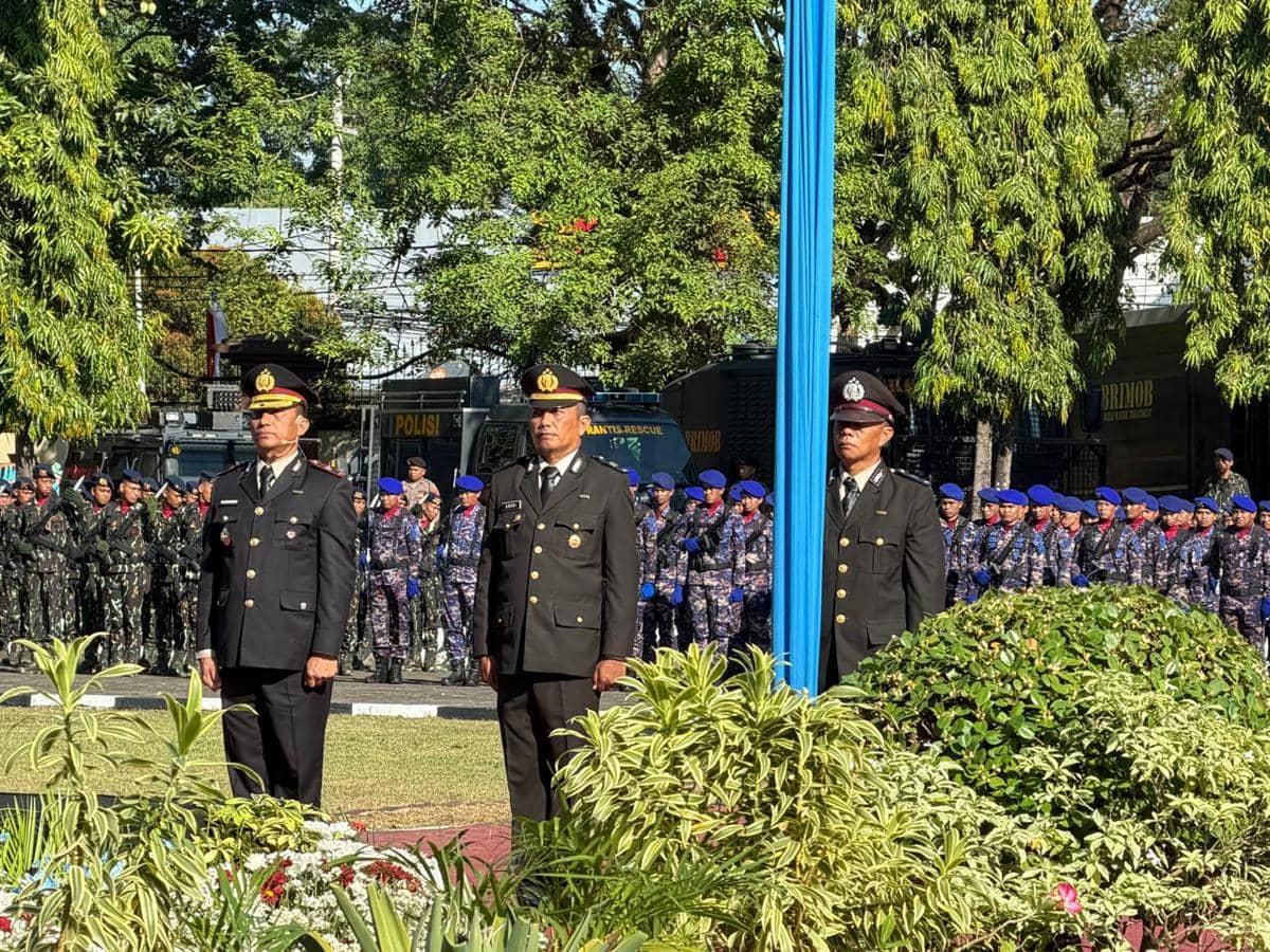 Upacara peringatan Hari Ulang Tahun (HUT) ke-80 Bhayangkara di Polda Sulawesi Selatan, Rabu (1/7/2026). (Dok. Humas Polda Sulsel)