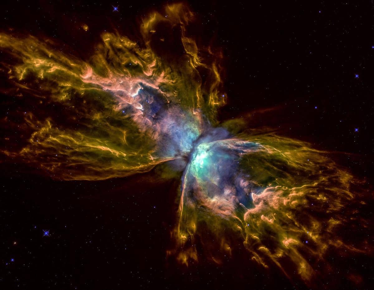 ilustrasi twin jet nebula yang lahir dari drama dua bintang