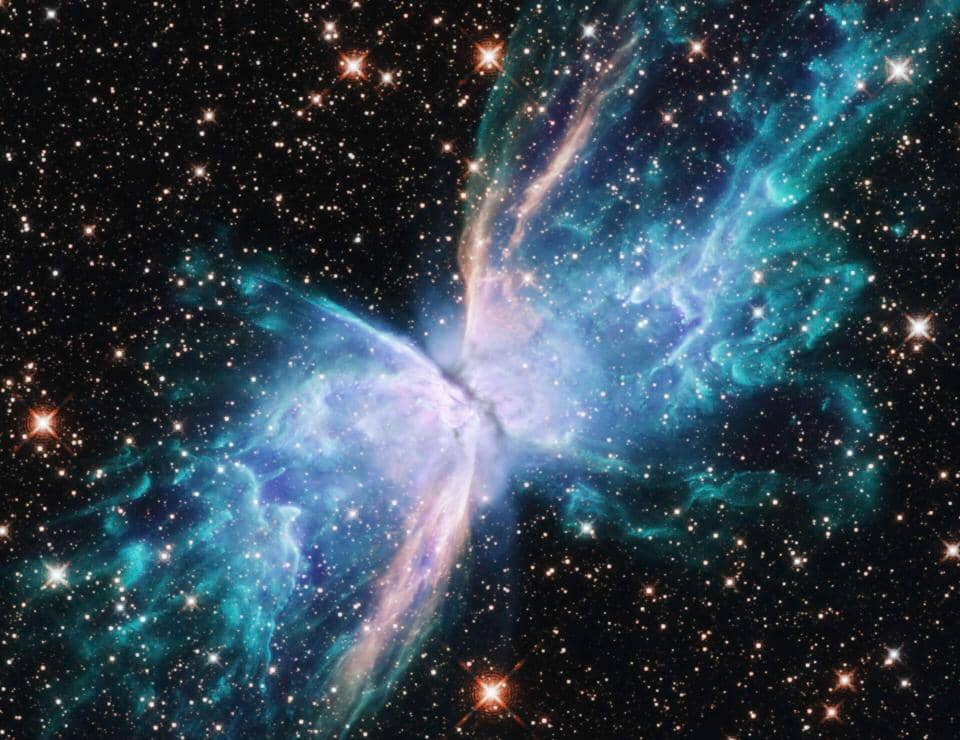 ilustrasi twin jet nebula yang lahir dari drama dua bintang