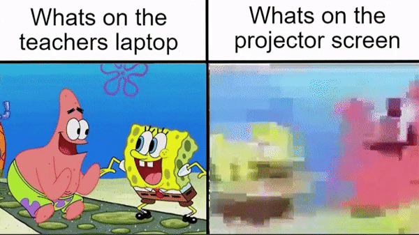 meme SpongeBob tentang laptop