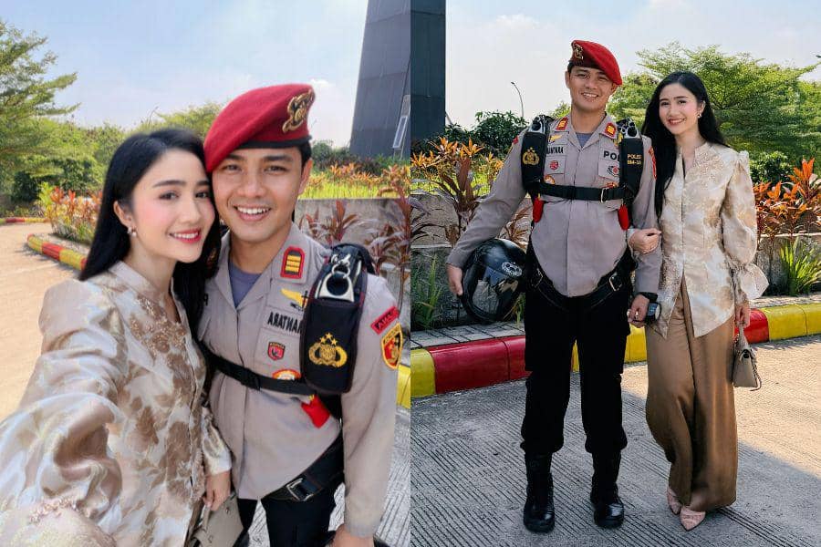 Gaya Febby Rastanty di Perayaan HUT Polri ke-80, Anggun Classy!