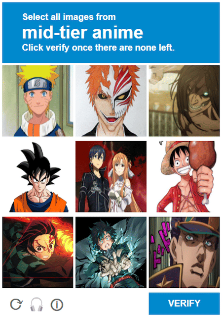 meme anime tentang CAPTCHA