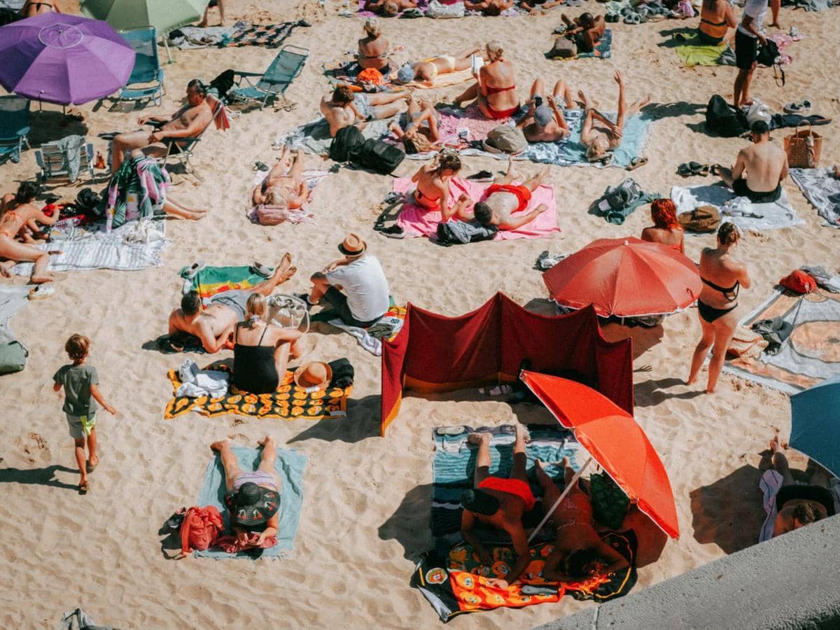 ilustrasi liburan, pantai, musim panas, summer, Portugal, Eropa