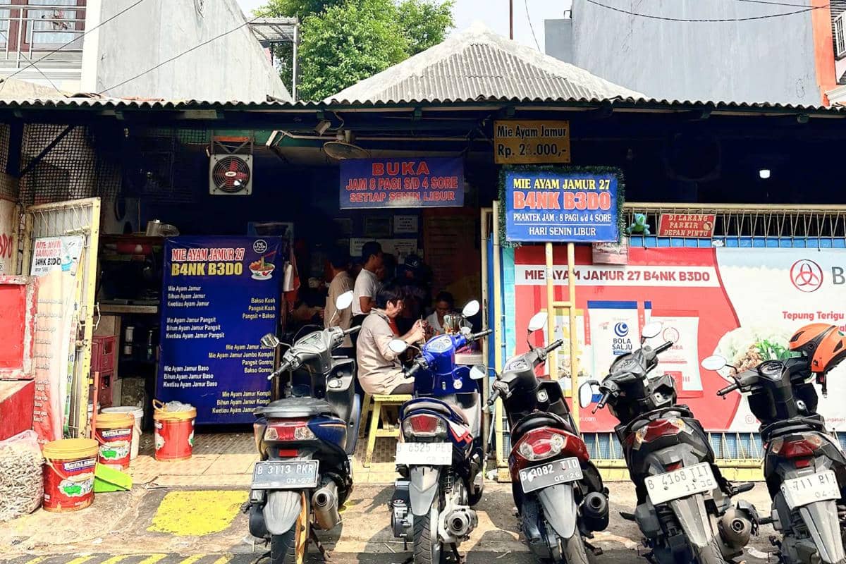 Mie Ayam Jamur 27 Bang Bedo, Kwitang, Pasar Senen, Jakarta Pusat 