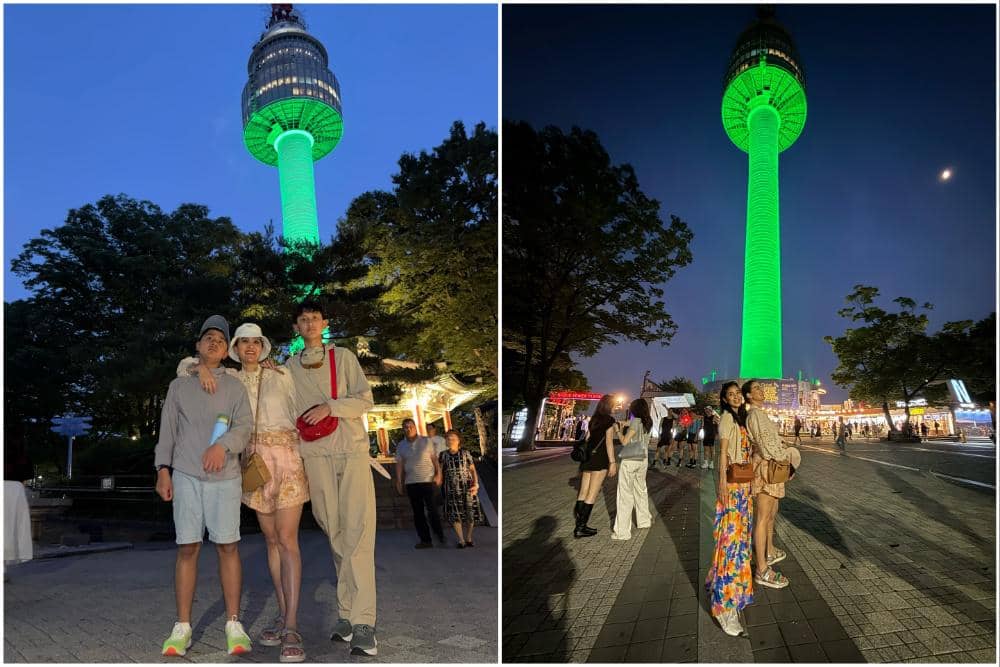 10 Potret Keluarga Marcella Zalianty Jalan-jalan di Namsan Tower