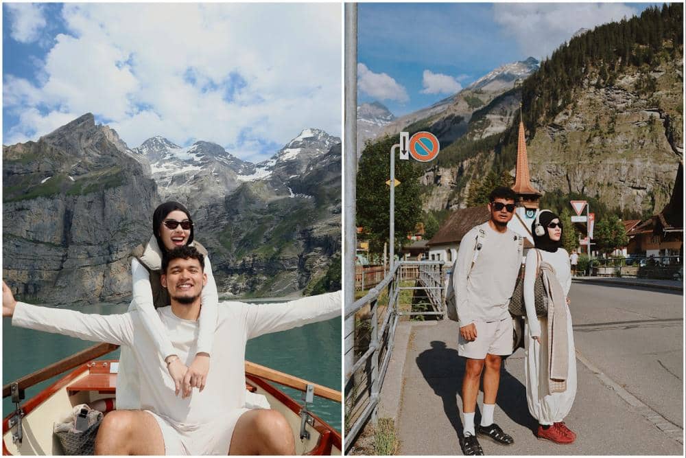 10 Potret Emy Aghnia Jalan-jalan di Danau Oeschinen, Swiss!