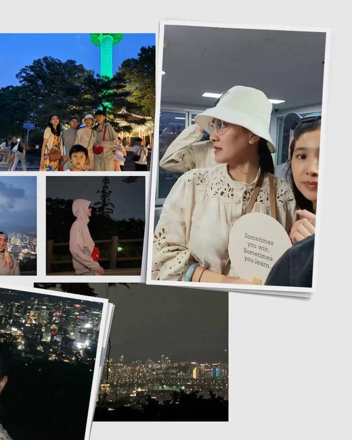Keluarga Marcella Zalianty jalan-jalan di Namsan Tower