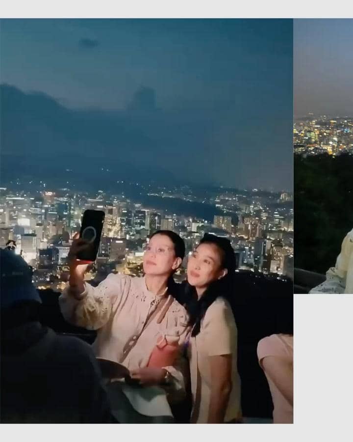 Keluarga Marcella Zalianty jalan-jalan di Namsan Tower