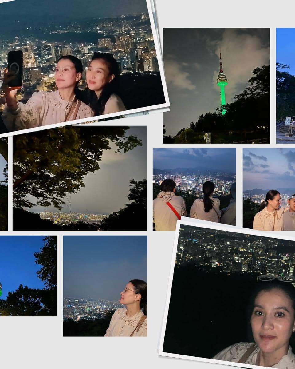 Keluarga Marcella Zalianty jalan-jalan di Namsan Tower