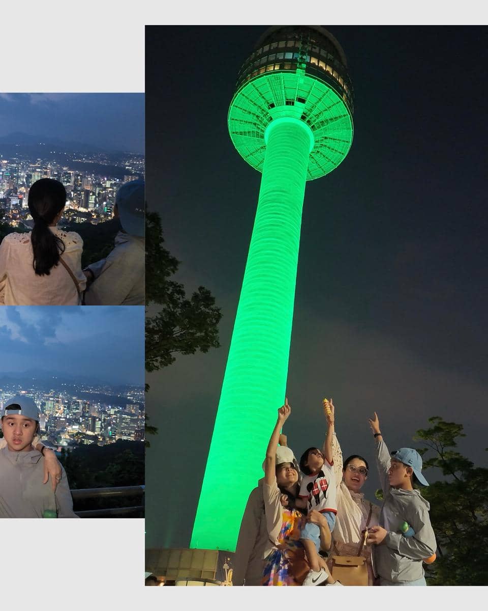 Keluarga Marcella Zalianty jalan-jalan di Namsan Tower