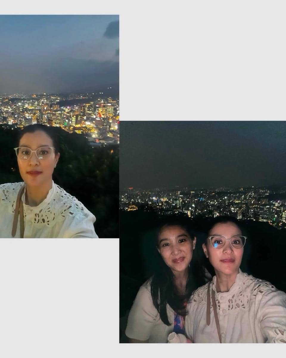 Keluarga Marcella Zalianty jalan-jalan di Namsan Tower