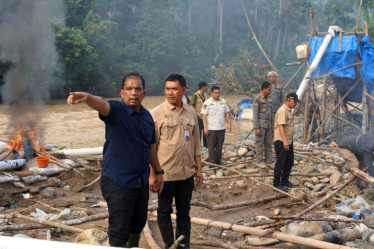 Tambang Ilegal Sungai Batang Gadis Ditindak, Pelaku Kabur