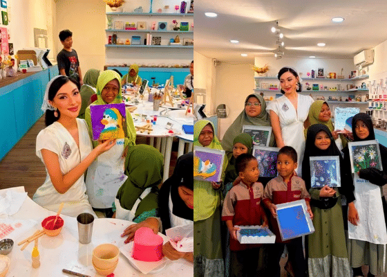 Potret Puteri Indonesia Kebudayaan 2026 Gali Potensi Anak Yatim Lewat Melukis