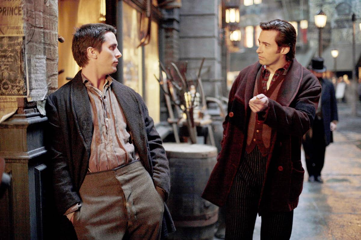 Christian Bale dan Hugh Jackman dalam film The Prestige