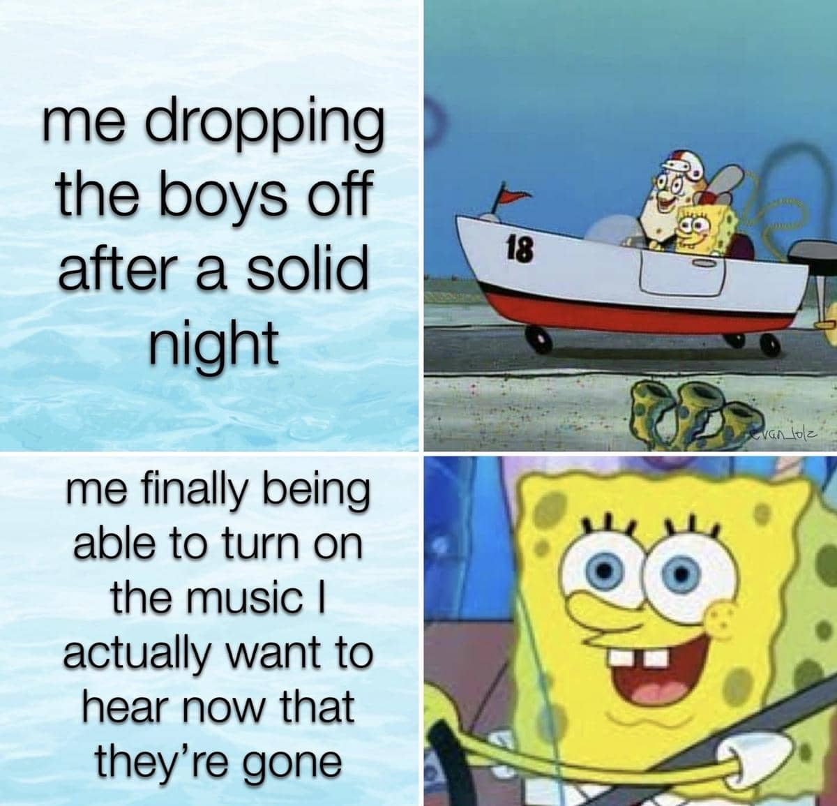 meme SpongeBob tentang sopir