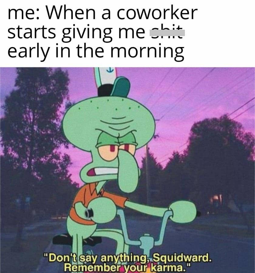 meme SpongeBob tentang sif kerja