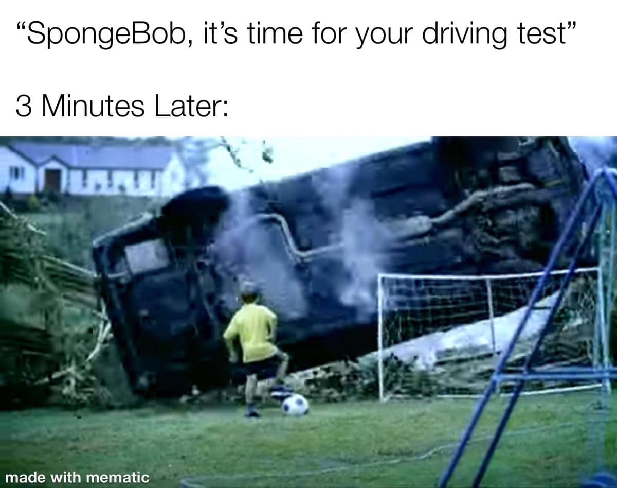 meme SpongeBob tentang sopir