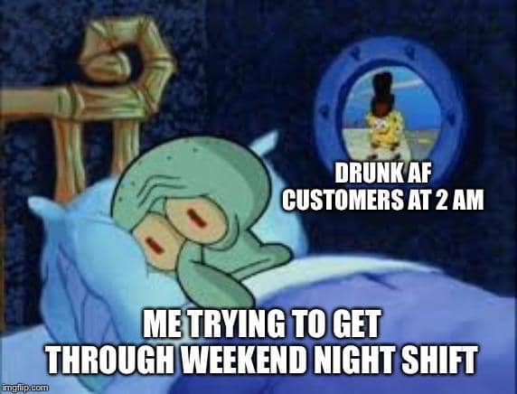 meme SpongeBob tentang sif kerja