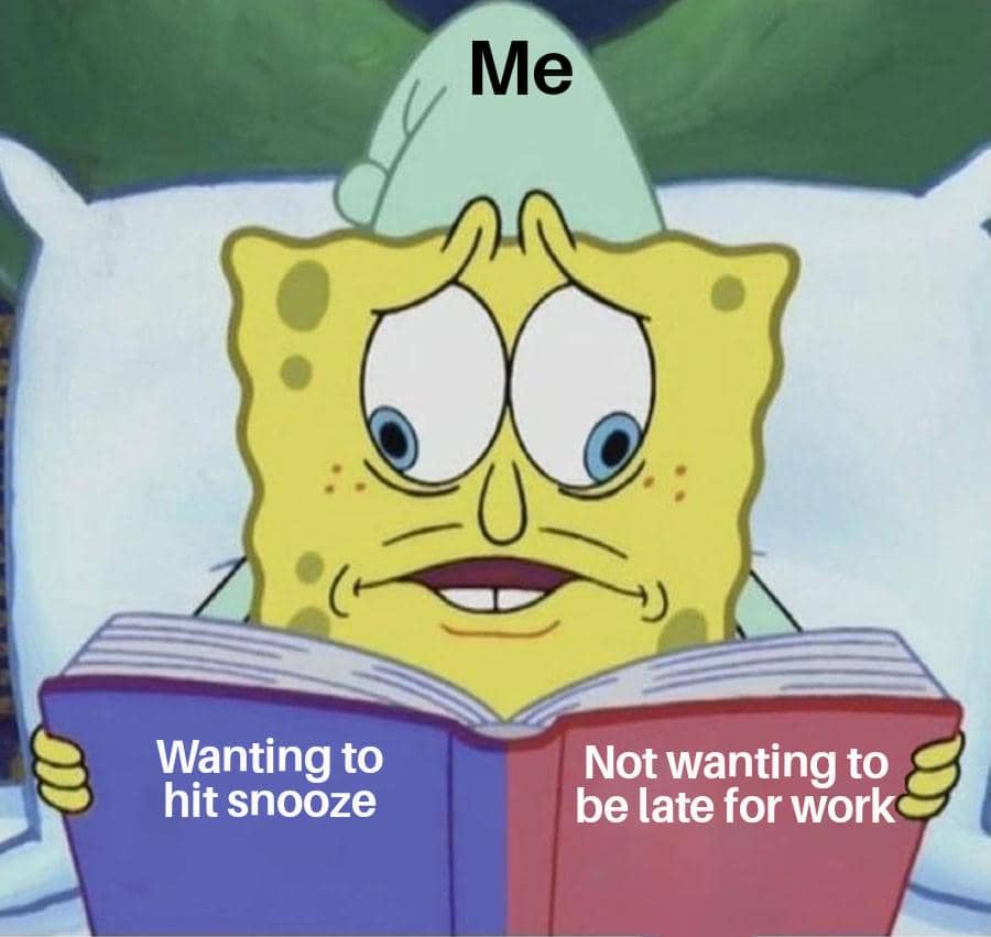 meme SpongeBob tentang sif kerja